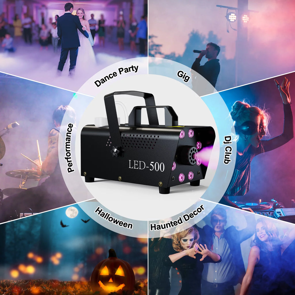 Máquina De Humo De Halloween, Control Remoto, Luces LED De 3 Etapas