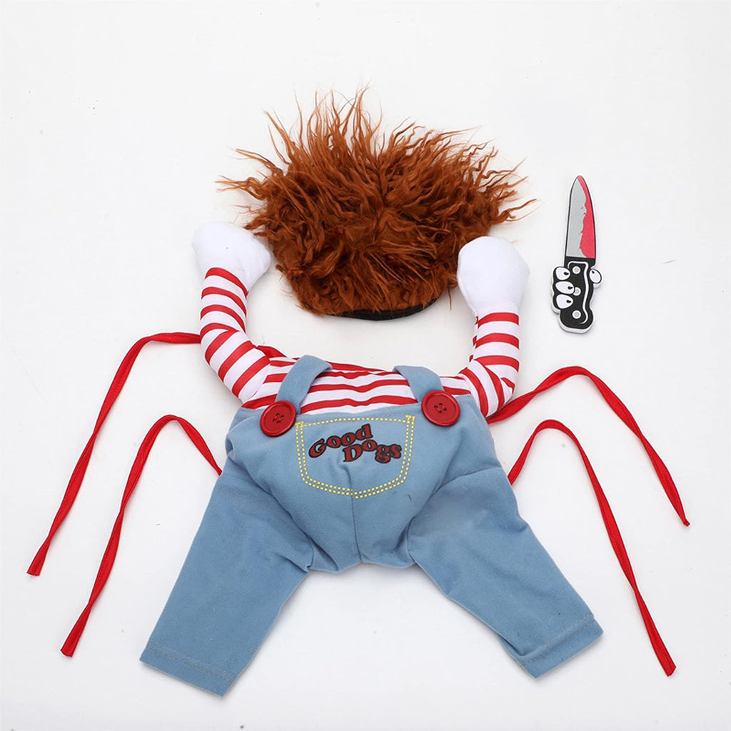 Chucky Pet Clothes Costume Funny Pet Dog & Cat Costume Pet Cosplay Clothes (Large)