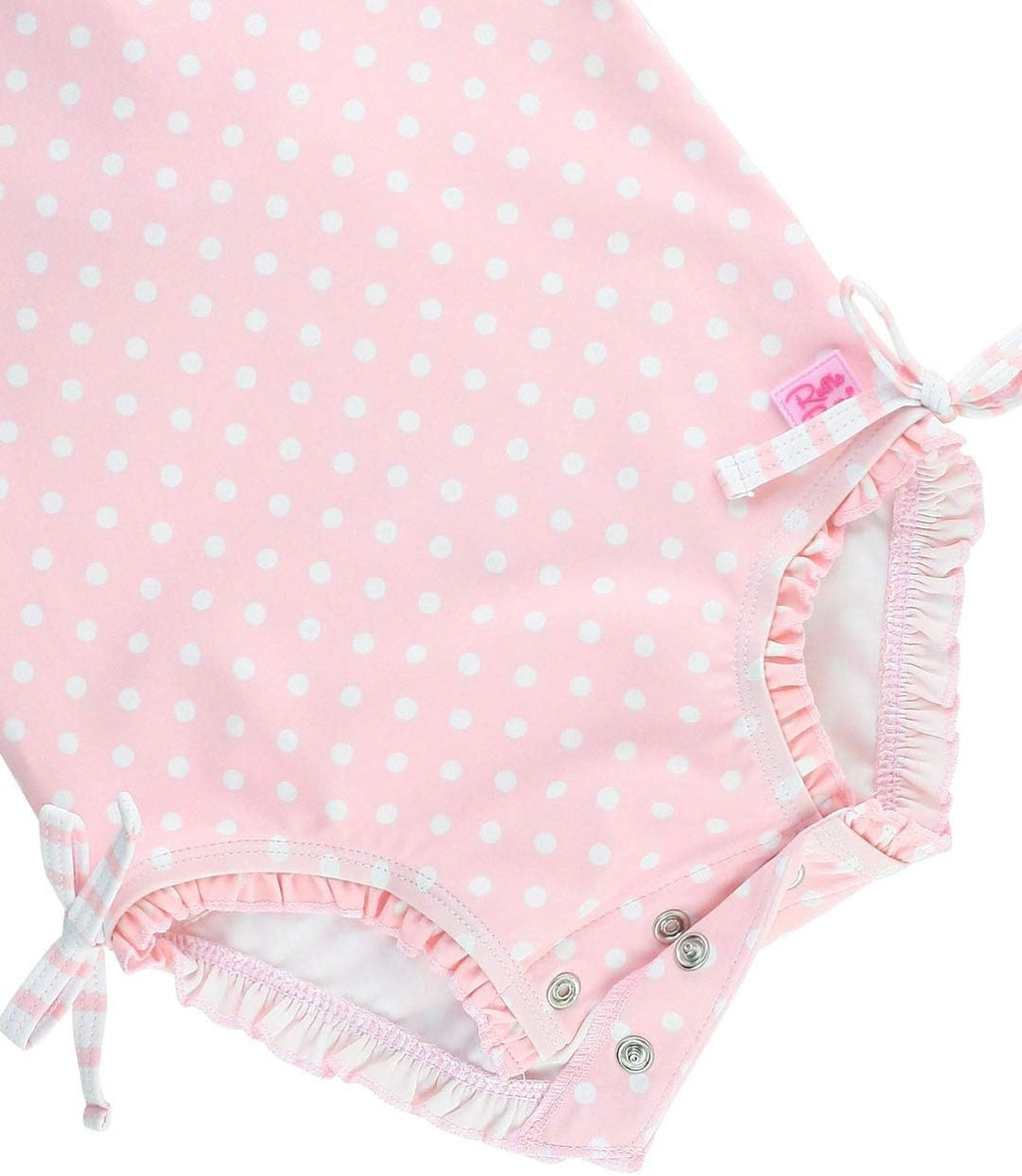 Baby Girls UPF 50+ Sun Protection Gingham Printed Long Sleeve One Piece Rash Guard Swimsuit with Zipper