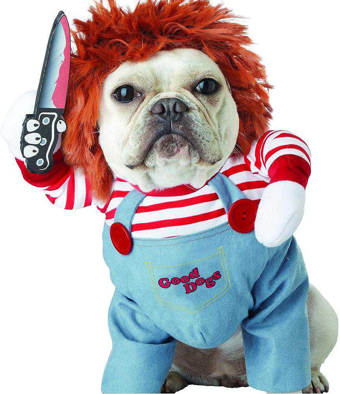 Chucky Pet Clothes Costume Funny Pet Dog & Cat Costume Pet Cosplay Clothes (Large)