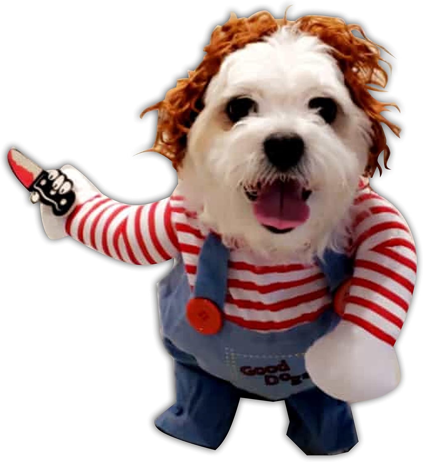 Chucky Pet Clothes Costume Funny Pet Dog & Cat Costume Pet Cosplay Clothes (Large)