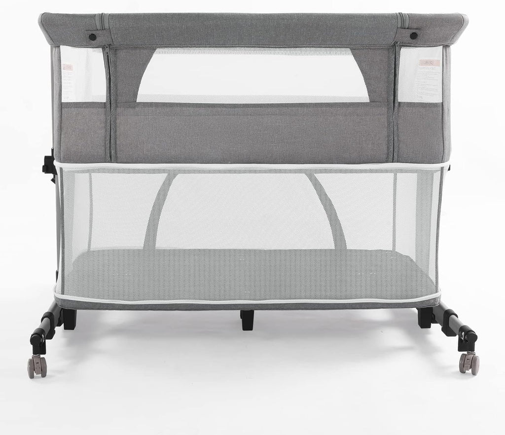 Baby Crib,3 in 1 Bassinet for Baby,Bedside Sleeper Bedside Baby Bassinets Crib for Newborn,Adjustable Portable Baby Bed for Infant/Baby,Gray